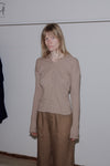 BASERANGE Taffeta cardigan TOTVC-RC-AU23 dehydrated beige